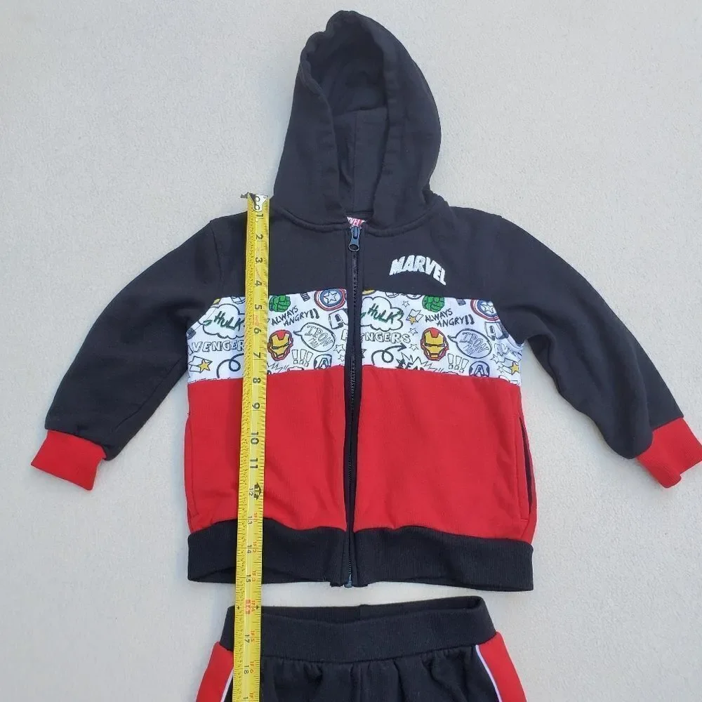 Marvel Avengers Hoodie Jacket Joggers and Short Sleeve Shirt 3 piece set size 4T